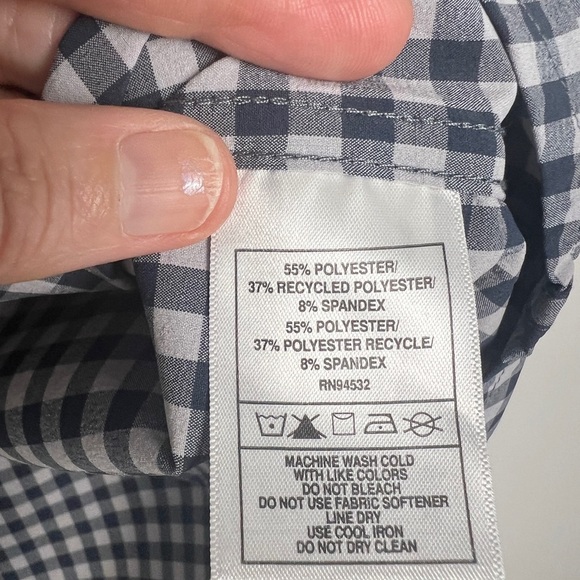 Storm Creek Men's Influencer Blue White Gingham Woven Shirt UPF30+ Stretch Sz XL - Picture 9 of 9